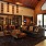 a spacious room with a large glass wall